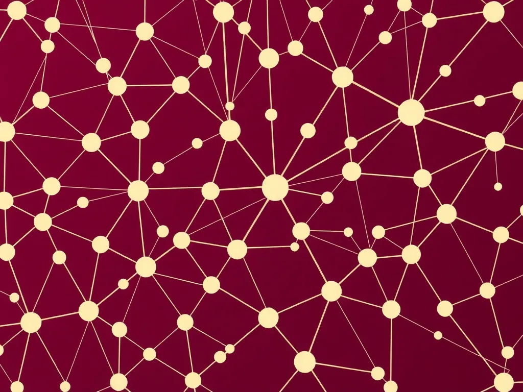 A complex pattern of interconnected digital nodes and wires,