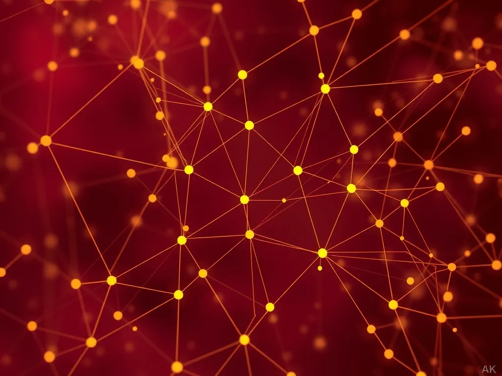 Abstract geometric representation of interconnected nodes an